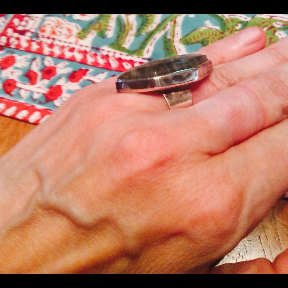 Bold Sterling Silver Labradorite Ring - image 4